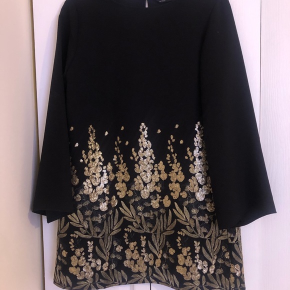 Zara Gold Embroidery Dress - Picture 2 of 3